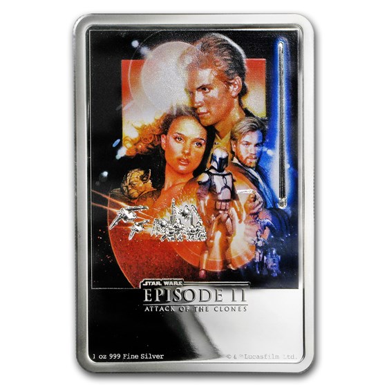 2018 Niue 1 oz Silver $2 Star Wars Attack of the Clones Poster 2018 Niue 1 oz Silver $2 Star Wars Attack of the Clones Poster